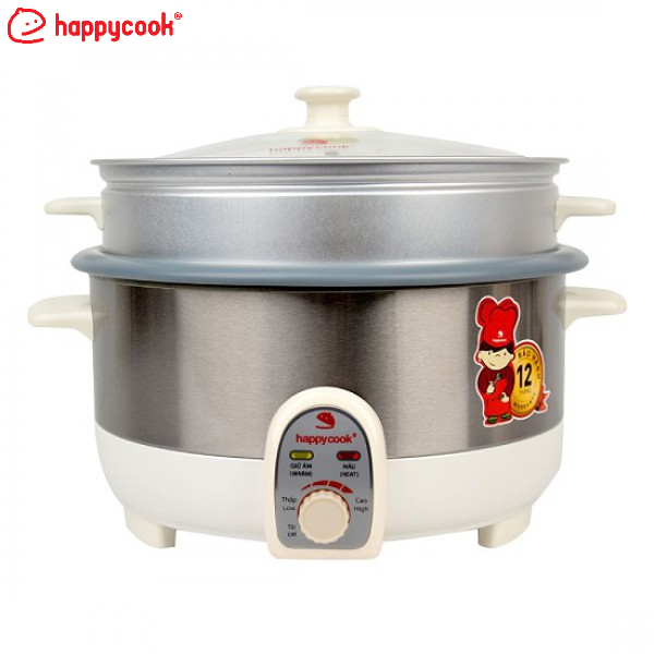 Nồi lẩu điện có xửng Happy Cook 3.5L HCHP-350ST