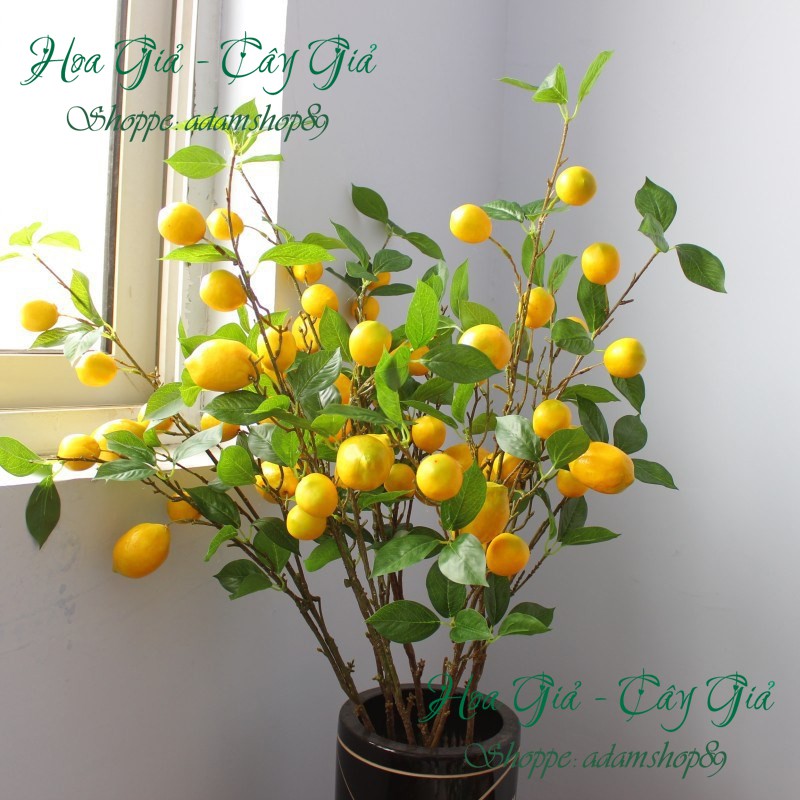 Cành Quả Chanh Giả - Cành To 10 Quả Decor Trang Trí Nhà Cửa