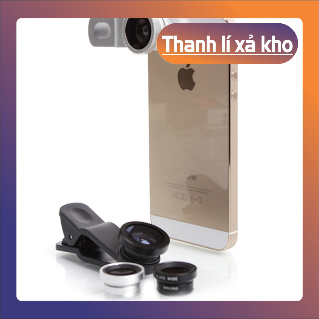 Bộ Lens Chụp Ảnh Cận Cảnh Cho Điện Thoại 3 Trong 1 giá rẻ