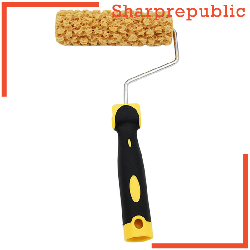 [SHARPREPUBLIC]Proffesional Wall Paint Roller Foam Sponge Rollers Decorators Brush Handle