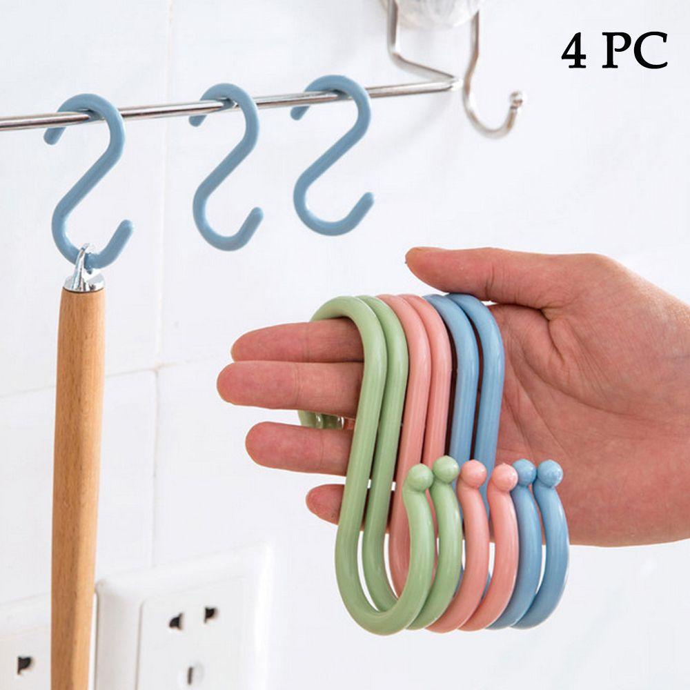 PINEVN Set 4 Móc Treo Đồ Hình Chữ S Bằng Nhựa ABS Nhiều Màu Đa Năng Tiện Dụng