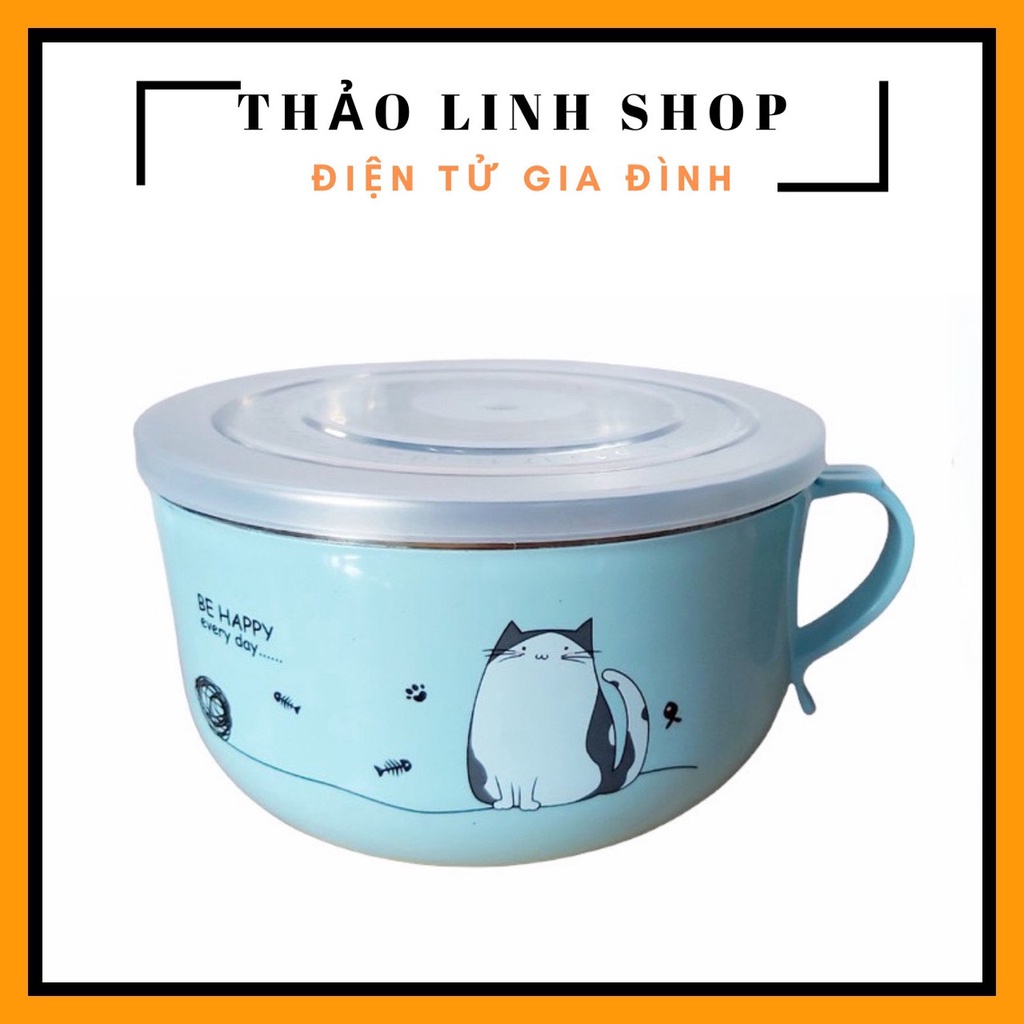 Tô ăn mì có nắp cách nhiệt 15x9cm 700ml tiện lợi khi mang đi làm, du lịch