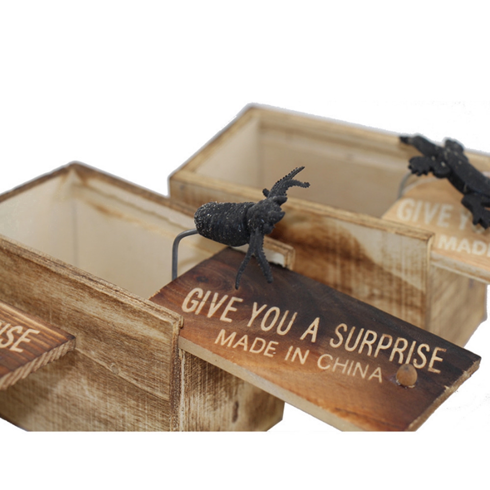 Hộp Đồ Chơi Bù Nhìn Nhện Bằng Gỗ Vui Nhộn Dùng Làm Quà Halloween