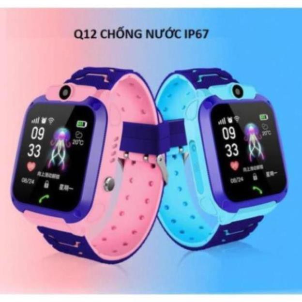 Đồng Hồ Thông Minh Smart Watch định vị Q12 sạc nam châm, chống nước, gắn sim nghe gọi như điện thoại.  - I.CASE.STORE