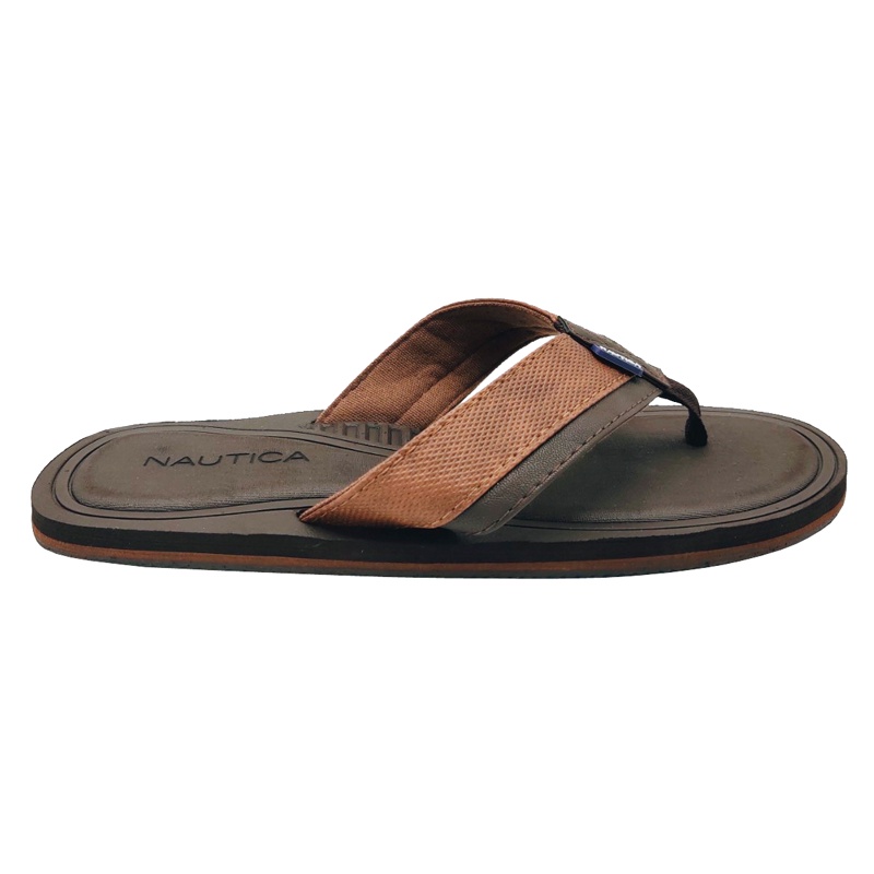 Dép Nam Nautica Latmon Logo-Embossed Thong Sandal - Brown/Tan