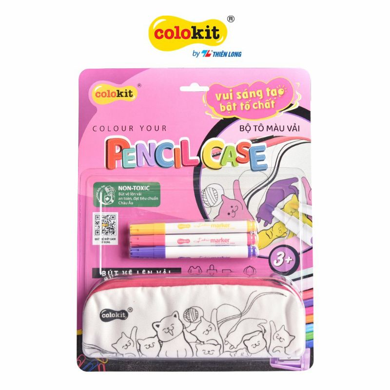 DIY - Bộ tô màu và túi bút hình Bé Mèo Mewy Katie Thiên Long Colokit KIT-C033