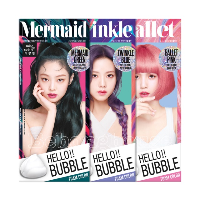 (4 MÀU MỚI Blackpink) Gội nhuộm tóc dạng bọt MISE EN SCENE Hello Bubble Foam Color