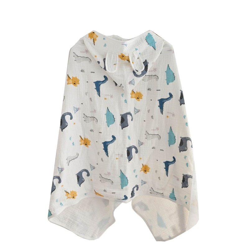 Khăn Choàng Tắm Bằng Cotton Mềm Mại In Họa Tiết Hoạt Hình Cho Bé
