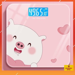Cân điện tử heo hồng dùng pin aaa, cân sức khỏe màn hình led