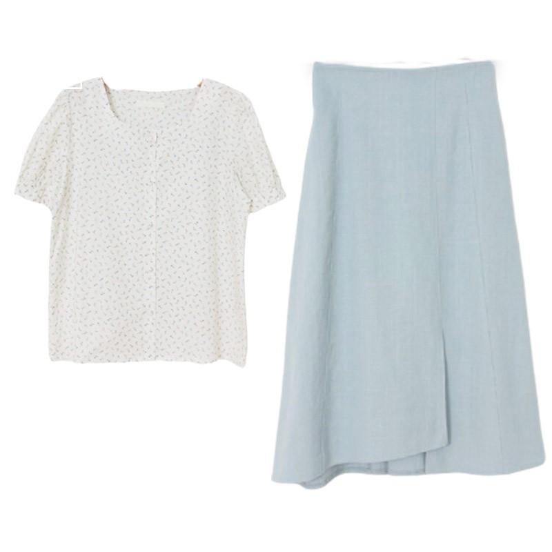 (ORDER) Chân váy MORAN xòe dài nhẹ nhàng xẻ tà giữa vạt cao thấp vintage | BigBuy360 - bigbuy360.vn