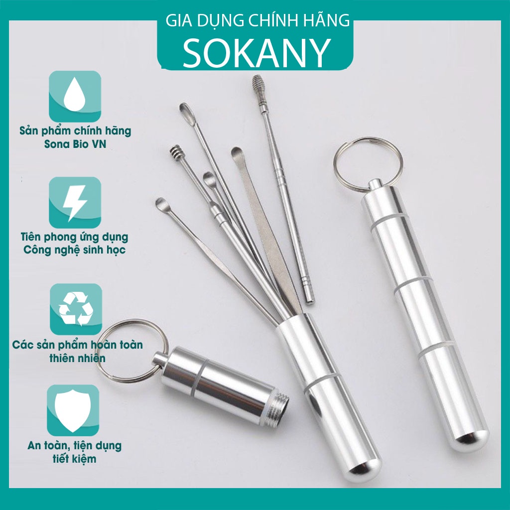 Dụng Cụ Lấy Ráy Tai, Bộ Ngoáy Tai, Bộ Lấy Ráy Tai 6 Món Bằng Inox Cao Cấp