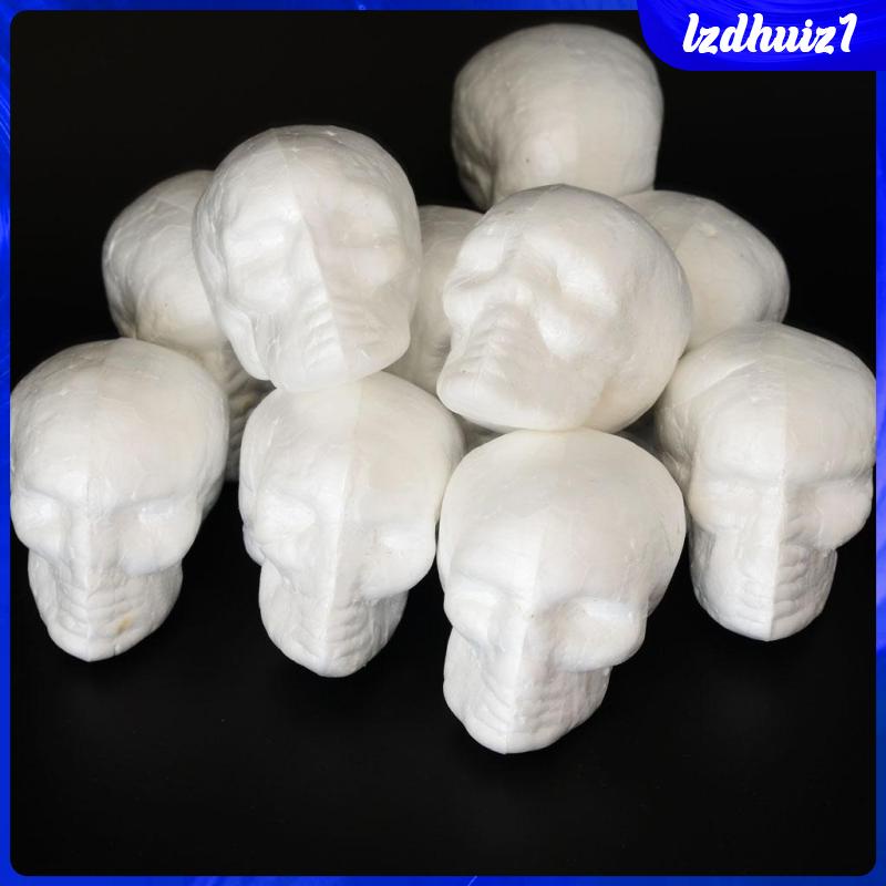Bộ 10 Đầu Lâu Bằng Xốp Polystyrene Styrofoam Chuyên Dụng Cho Hóa Trang Halloween