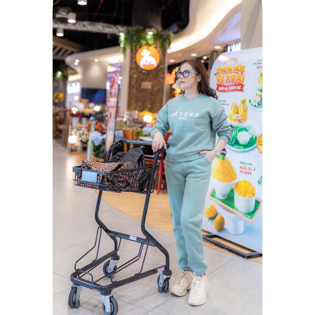 Set nỉ nữ SEFA vải bông bo gấu thu đông nhiều màu