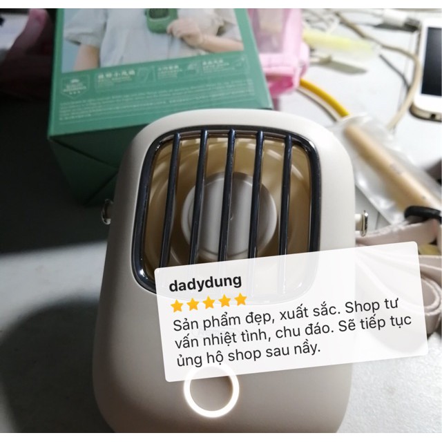 Quạt đeo cổ mini quạt sạc cầm tay hàng chính hãng thiết kế thời trang, thời gian sử dụng tử 2-6h liên tục.anhi