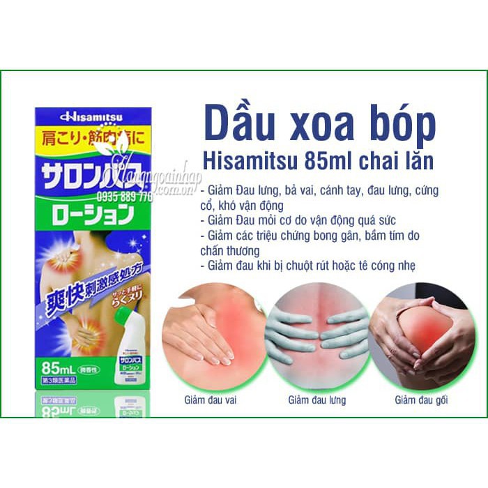 Lăn Salonpas Hisamitsu 85ml lăn xoa bóp giảm đau hàng Nhật nội địa - Keva