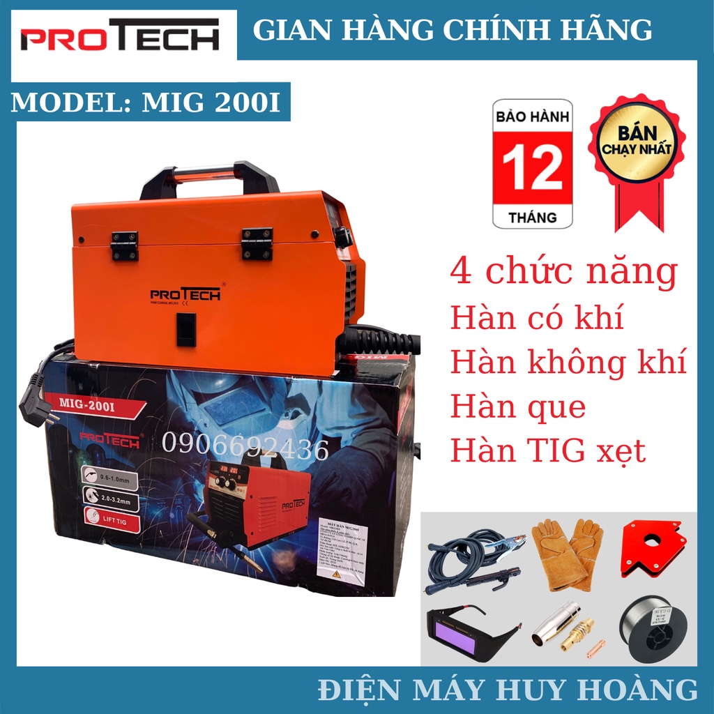 [HOT] Máy hàn MIG 200I Protech 4 chức năng hàn + Bộ quà tặng 450k