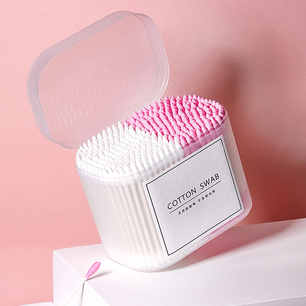 Set 100/200/300 tăm bông cotton dùng một lần thiết kế hai đầu tiện dụng