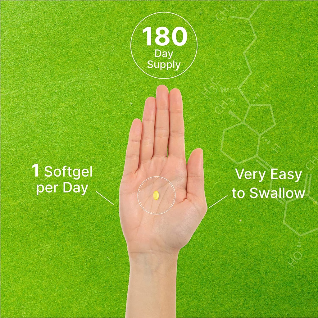 Deal Supplement Vitamin D3 5000IU K2 MK7 100MCG - Viên uống D3 K2 hỗ trợ chắc khỏe xương, cải thiện tim mạch 180 viên