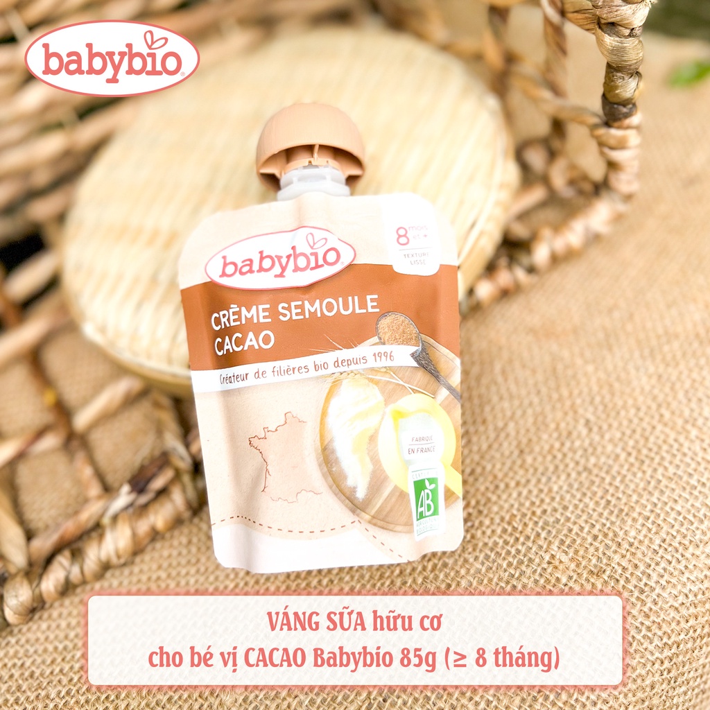 Váng sữa hữu cơ cho bé vị vani cacao babybio organic semolia vanilla cocoa - ảnh sản phẩm 2