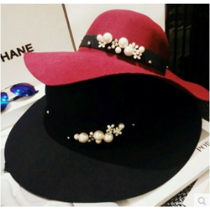 Nón rộng vành mũ rộng vành nỉ fedora đi biển đẹp Lh  0917399527
