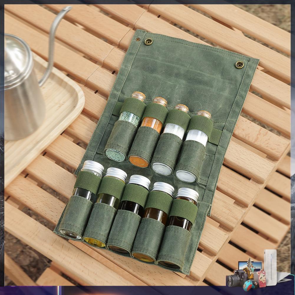 Bộ 9 Lọ Thủy Tinh Đựng Gia Vị Nhỏ Gọn Cho Cắm Trại