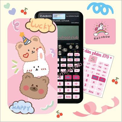 skin máy tính bỏ túi cầm tay cute in theo yêu cầu máy tính casio fx-570VN Plus 2nd edition