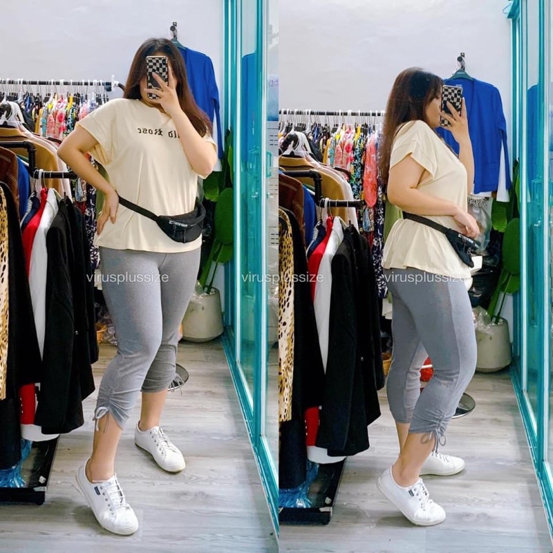 PLUSSIZE Quần Tập Lửng dây rút JUST BE BIGSIZE