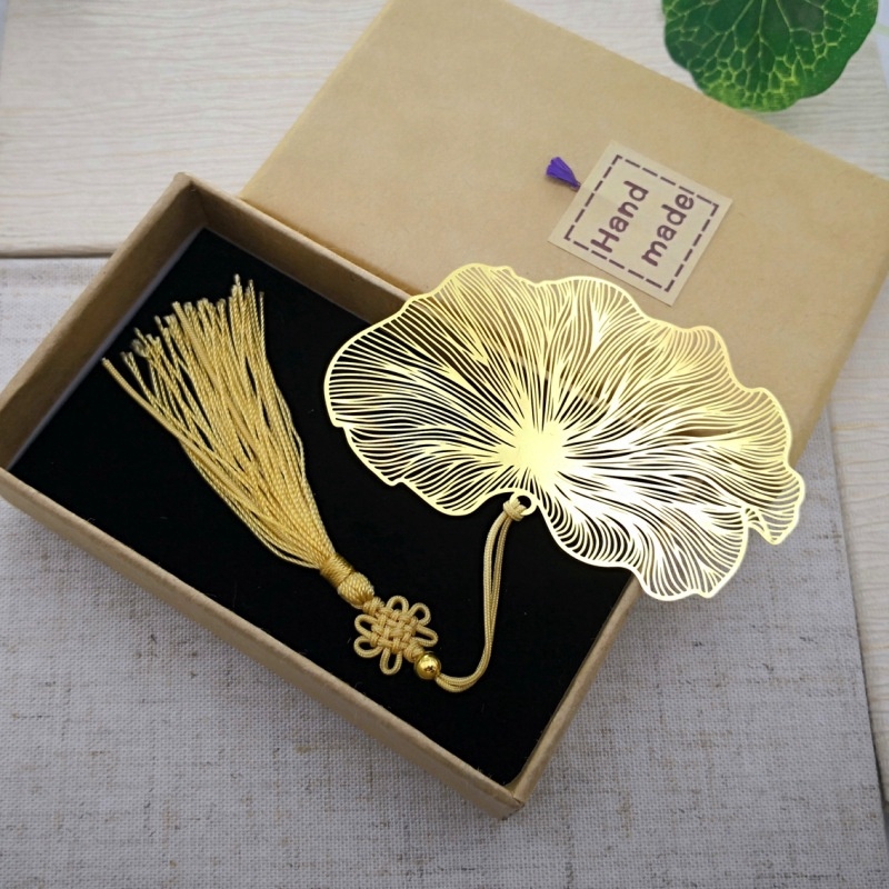 Phụ Kiện Kẹp Sách Hình Lá Sen Phong Cách Trung Hoa