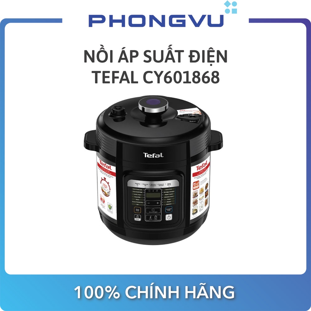 [Mã ELMALL10 giảm 10% đơn 500K] Nồi áp suất điện Tefal CY601868 - Bảo hành 24 tháng