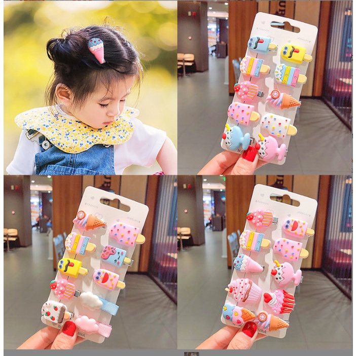 Set 10 kẹp tóc mái cho bé chủ đề trái cây siêu dễ thương BAG U S10KTBE