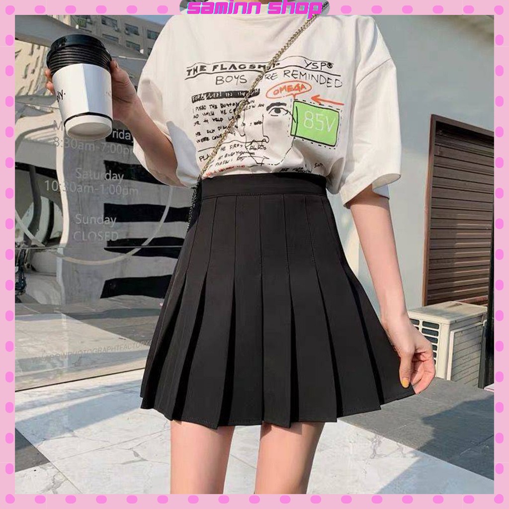 Chân váy chữ a ngắn lưng cao công sở xếp ly, chân váy xếp ly ngắn kiểu tennis SS51 | BigBuy360 - bigbuy360.vn