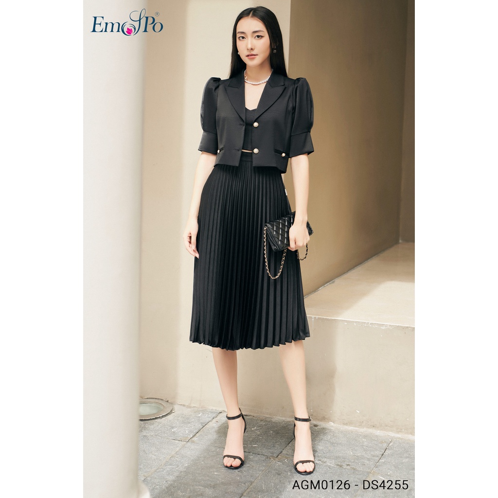 Đầm xòe 2 dây Emspo chân váy xếp ly DS4255