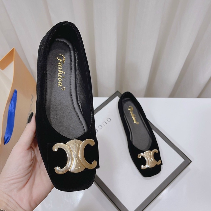 GIÀY BÚP BÊ NHUNG PHỐI KHOÁ