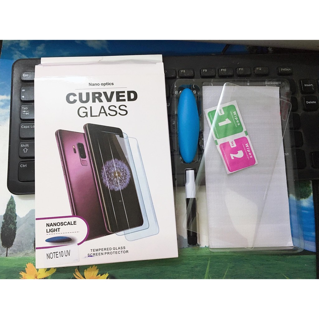 Dán cường lực công nghệ Sấy keo UV cho Samsung Note 10, Note 10 Plus