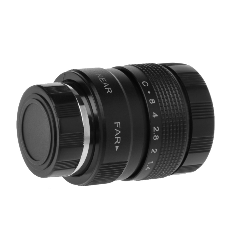 Thấu Kính zzz 25mm CCTV + 2 Vòng Micro Khoảng Cách + Ngàm C Sang M4 / 3 / NEX