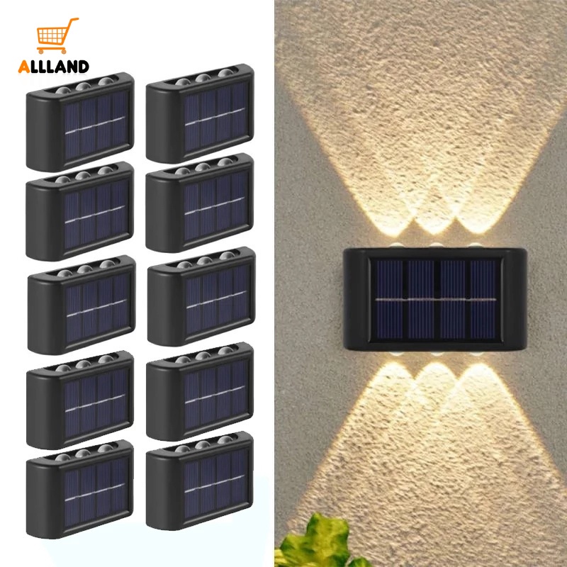 Đèn LED 6 Bóng ABS Sử Dụng Năng Lượng Mặt Trời Chống Thấm Nước Chiếu Sáng Ban Công Trang Trí Ban Công