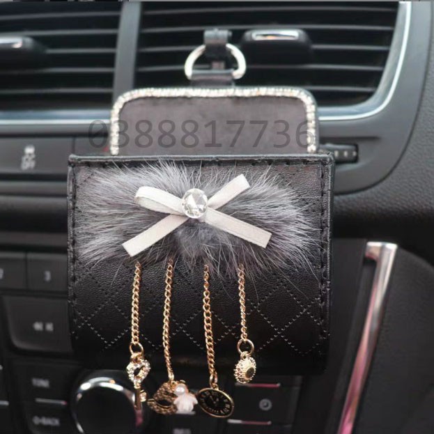 Hộp đựng điện thoại cài cửa gió ô tô gắn lông chồn | BigBuy360 - bigbuy360.vn