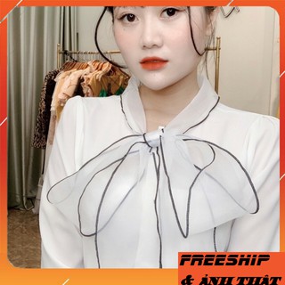ÁO Sơ mi kiểu cổ thắt nơ tay bồng quảng châu cao cấp❤️