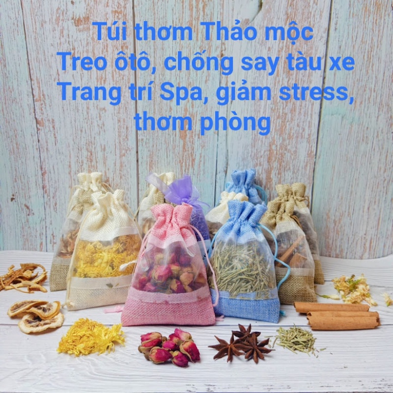 Túi Thơm Thảo Mộc Thiên Nhiên Khử Mùi Ô Tô, Treo phòng tủ quần áo, trang trí phòng