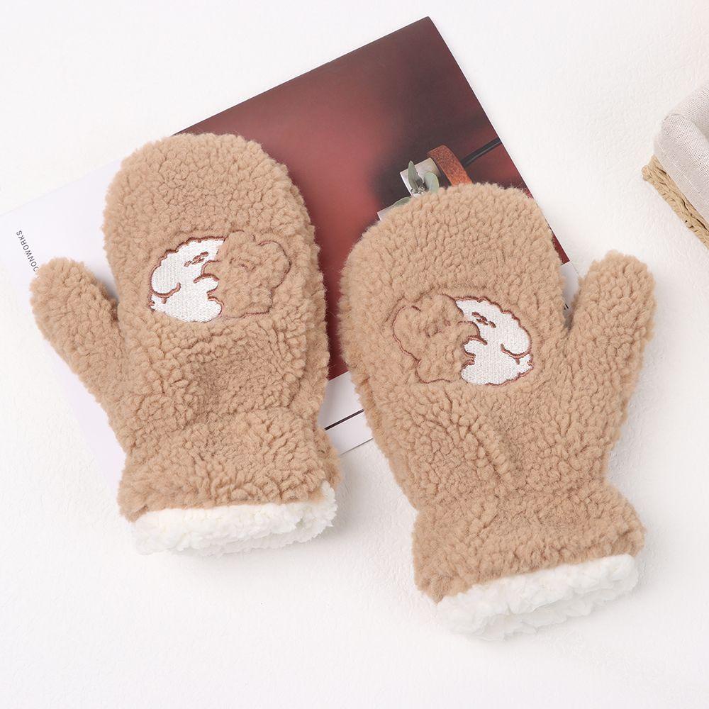 1 Đôi Găng Tay Giữ Ấm Chống Gió Hình Gấu Bông Hoạt Hình Phong Cách Hàn Quốc