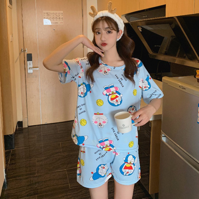 Bộ Đồ Ngủ Ngắn Tay Thời Trang Mùa Hè Dành Cho Nữ