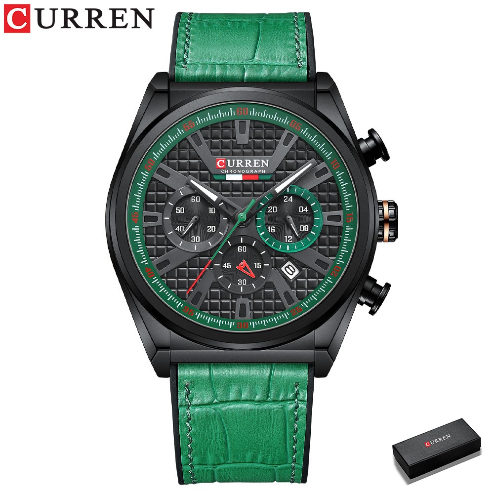 CURREN Top Brand Mens Watch Luxury Sports Fashion Leather Luminous hands  Waterproof 8392A