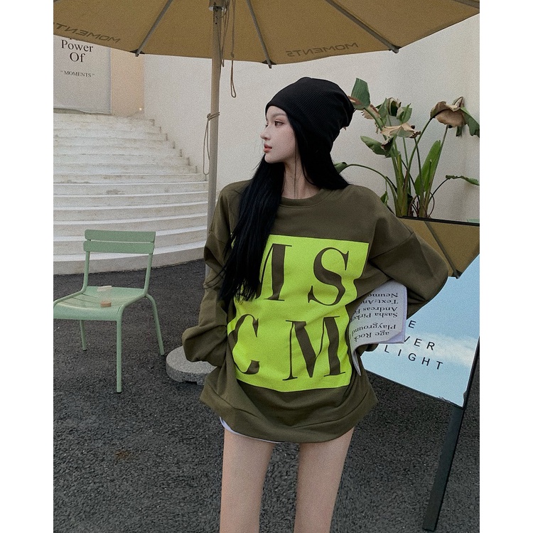 Áo Sweater Tay Dài Dáng Rộng In Chữ Cá Tính Thời Trang Mùa Thu Cho Nữ | BigBuy360 - bigbuy360.vn