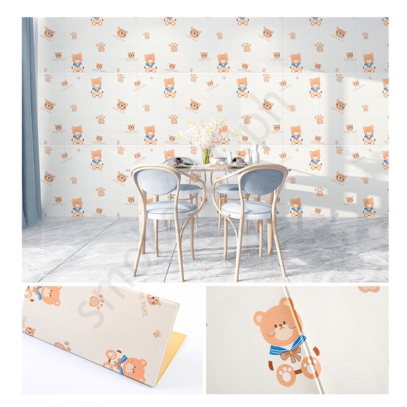 Sell DIY 3D wallpaper brick stickers children's cartoon room wall creative room decoration foam wallpaper adhesive wall waterproof anti collision wallpaper design