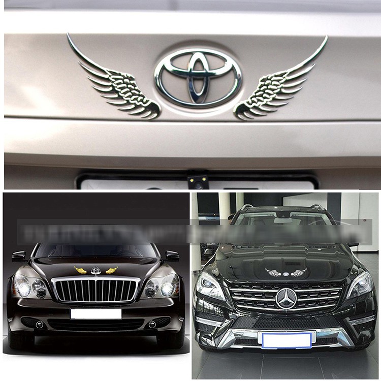 [RẺ BẤT NGỜ] Đôi cánh thiên thần 3D dán trang trí Logo ô tô, xe hơi ĐẲNG CẤP, THỜI THƯỢNG