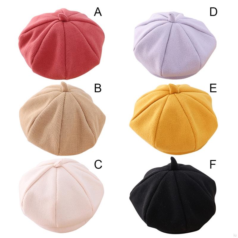 Nón Beret Màu Trơn Kiểu Dáng Cổ Điển Cho Bé Gái