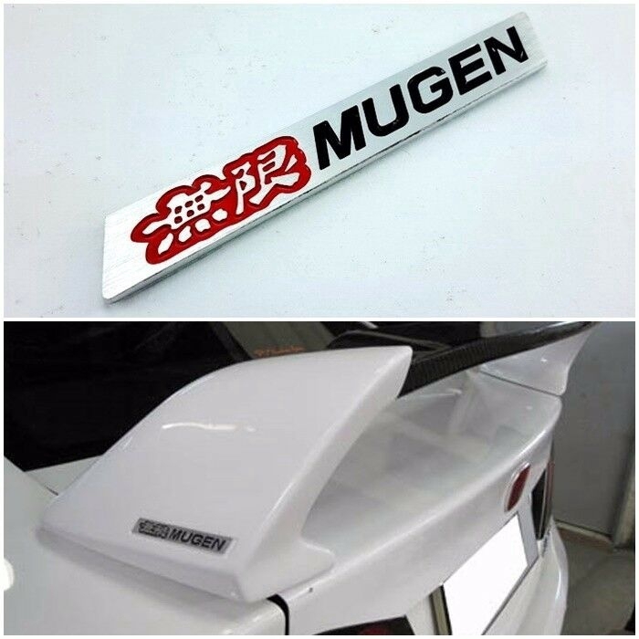 Mugen Logo Nhôm Đỏ Đen Phần Ô Tô Spoiler Huy Hiệu Biểu Tượng Logo Cho Xe Honda