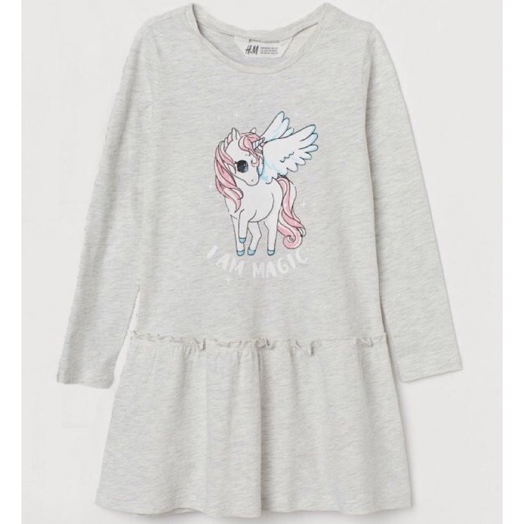 Váy thu đông dài tay HM xuất dư cho bé gái size nhí nhỡ đại từ 1-10y