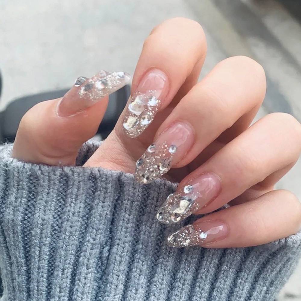 [Hàng mới về] Hộp 6 ngăn hạt đá tráng gương đáy phẳng nhiều cỡ hỗn hợp dùng cho trang trí móng tay nữ