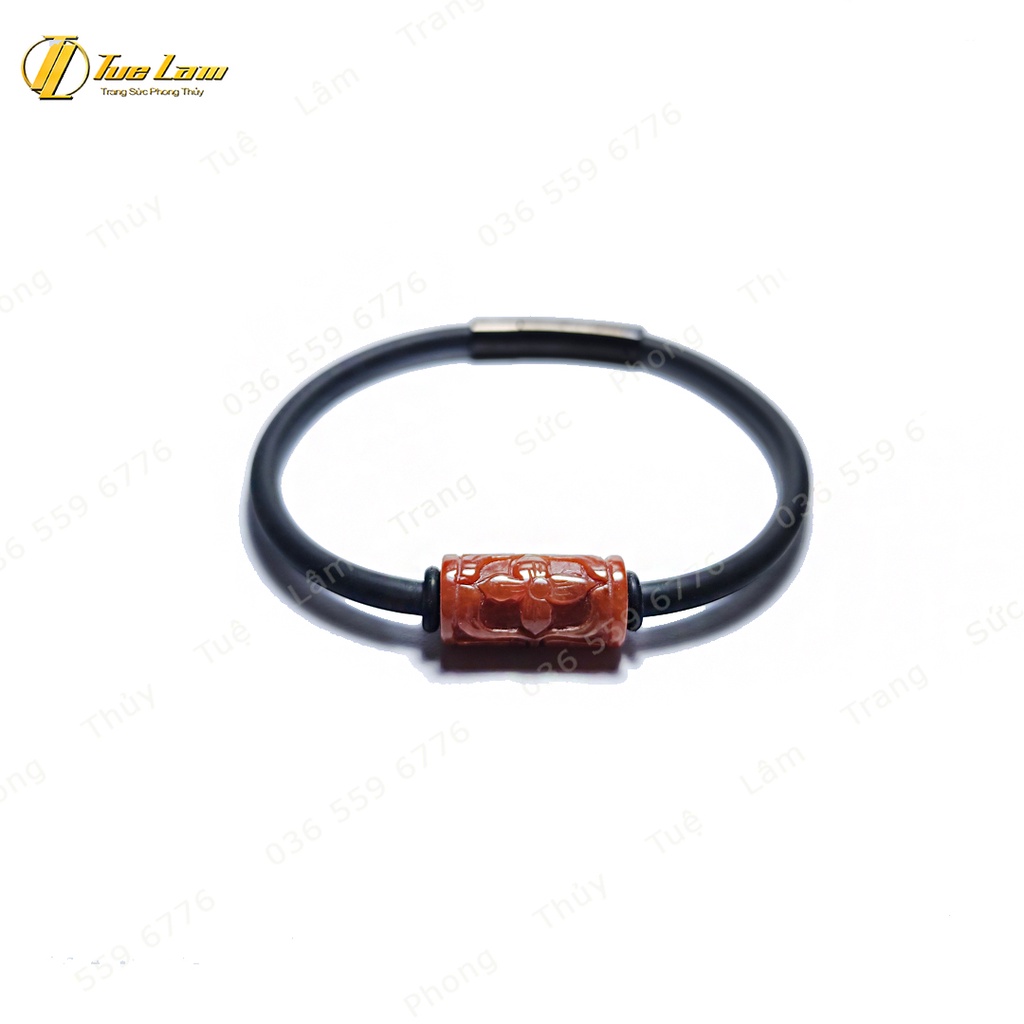 Vòng tay lu thống ngoc huyết khắc họa tiết tài lộc jadeit đỏ hợp mệnh hỏa, thổ, hanh thông, may mắn - Tuệ Lâm